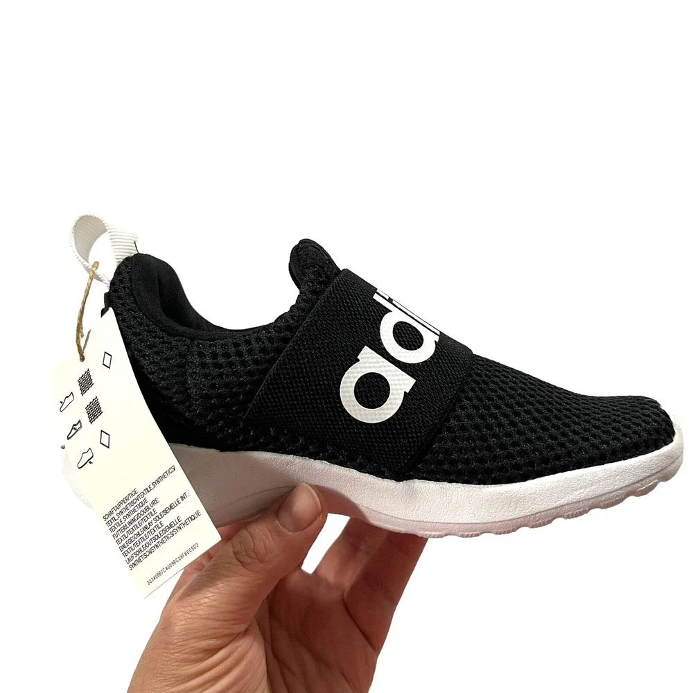 Adidas Little Boys Girls‎ Slip on Sneakers Sz 12 Black-White Lightweight Comfort